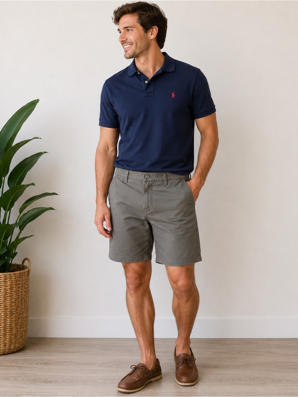 Volcom Men's Khaki Chino Shorts Size 40 Casual Skate Surf Flat FrontSummer